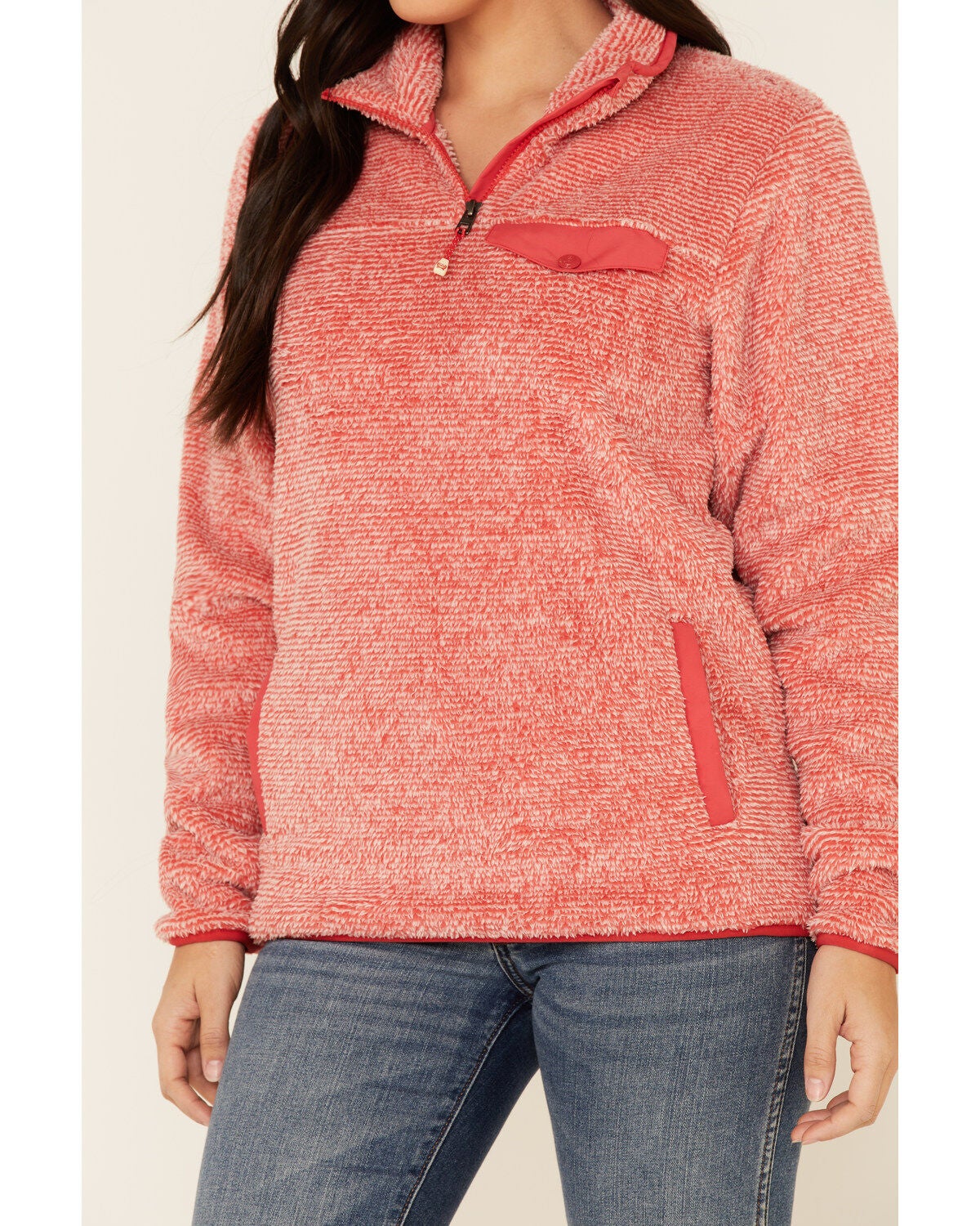 Cinch Women's Coral Two-Tone Fleece Pullover - MAK9824001