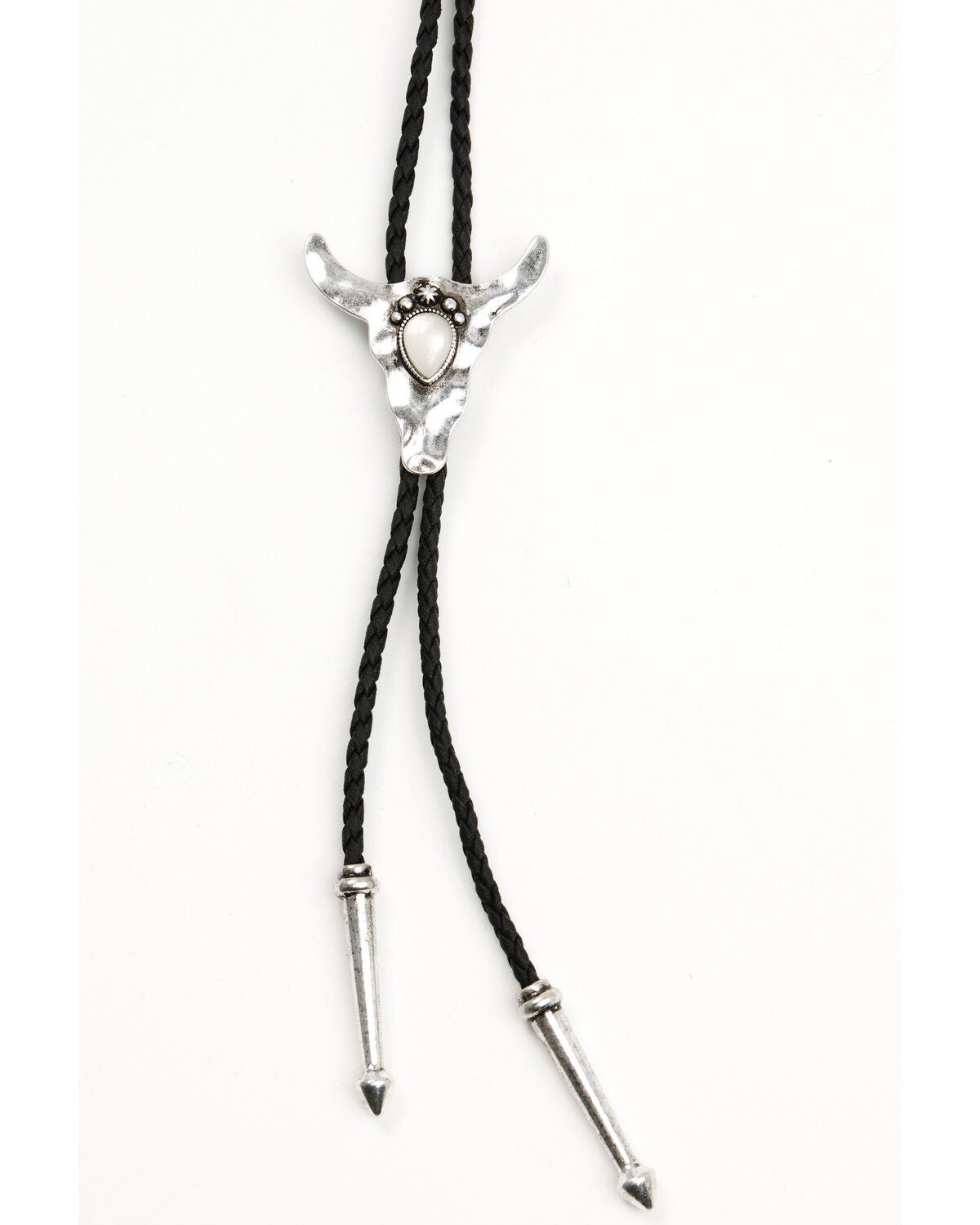 Image #2 - Shyanne Women's Bull Horn Bolo Tie, Silver, hi-res