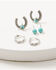 Image #2 - Lainey Wilson Women's Little Bitta Luck Horseshoe Hoop Earrings Set - 3 Piece, Silver, hi-res