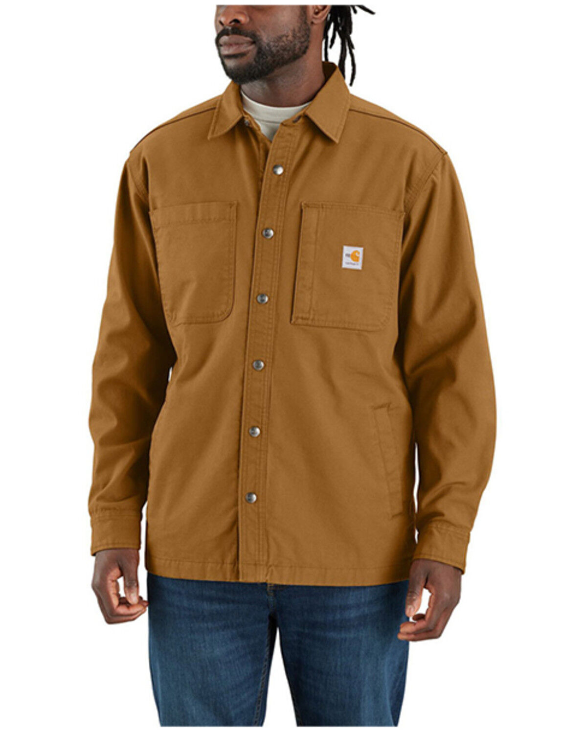 Image #1 - Carhartt Men's FR Rugged Flex® Canvas Shirt Jacket, Brown, hi-res