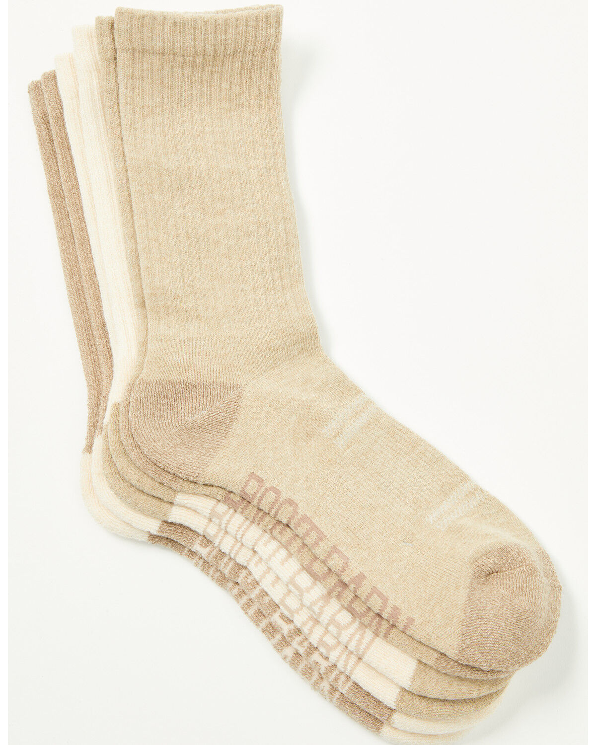 Image #3 - Boot Barn Women's Basic Crew Socks - 3 Pack, Tan, hi-res