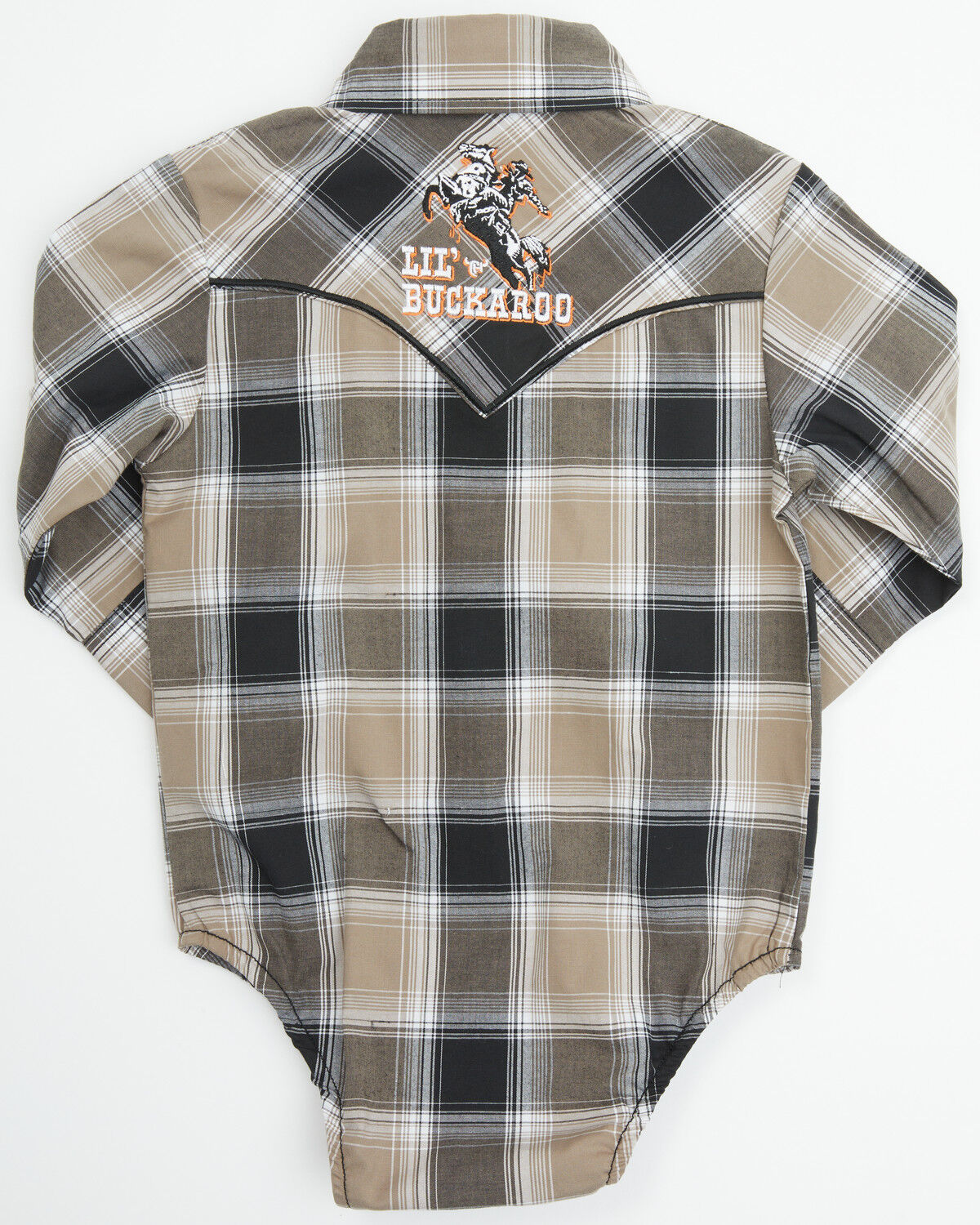 Image #3 - Cowboy Hardware Infant Boys' Hombre Plaid Print Long Sleeve Snap Stretch Onesie, Multi, hi-res