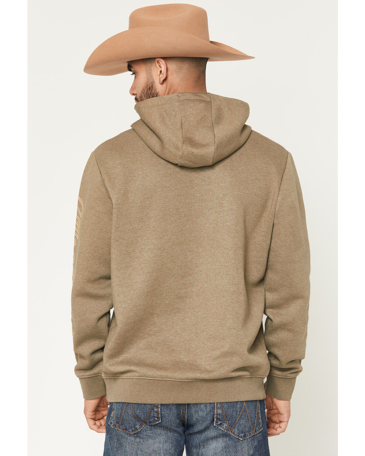 Image #4 - Wrangler Men's Logo Graphic Hooded Sweatshirt, Olive, hi-res
