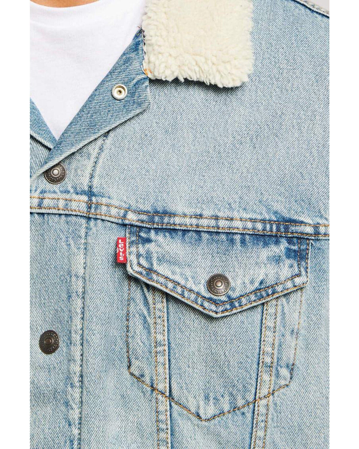 levis sherpa jacket light blue