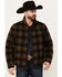 Image #1 - Cinch Men's Plaid Print Concealed Carry Zip Jacket, Brown, hi-res
