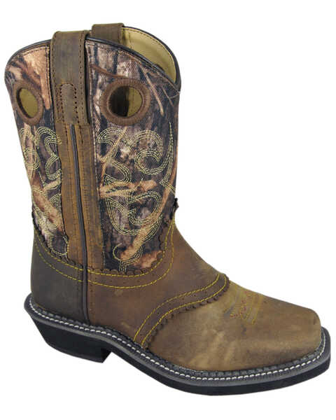 Smoky Mountain Boys' Pawnee Western Boots - Square Toe, Brown, hi-res