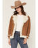 Image #1 - Idyllwind Women's Briggs Faux Suede Sherpa Blazer, Bark, hi-res
