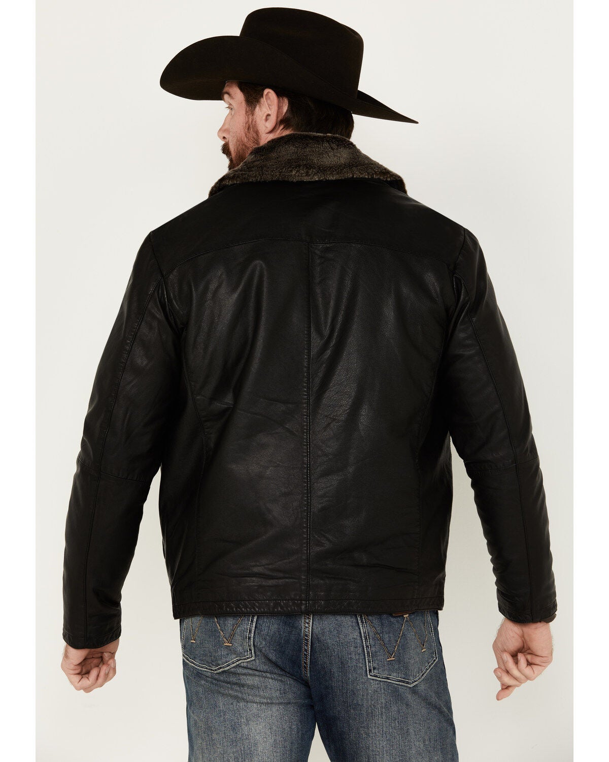 Image #4 - Scully Men's Leather Fur Collar Jacket, , hi-res