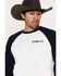 RANK 45 Men's Raglan 3/4 Sleeve Graphic T-Shirt, White, hi-res