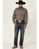 Stetson Men's Dash & Dot Geo Print Long Sleeve Button-Down Western Shirt , Grey, hi-res