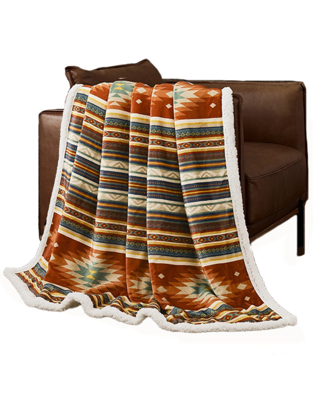 HiEnd Accents Del Sol Campfire Sherpa Throw, Multi, hi-res
