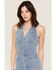 Image #3 - Flying Tomato Women's Light Wash Halter Denim Jumpsuit, Light Wash, hi-res