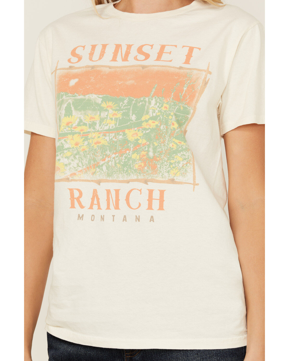 Image #3 - Cut & Paste Women's Sunset Short Sleeve Graphic Tee, Cream, hi-res