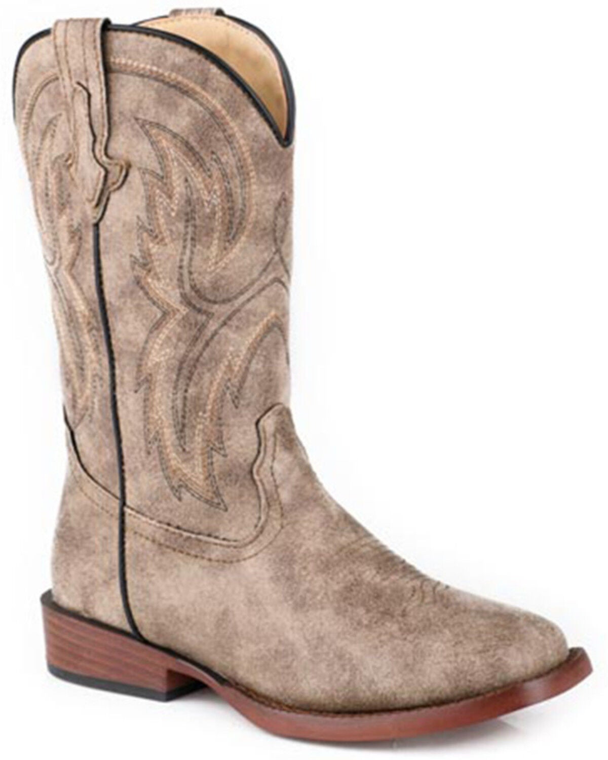 Roper Little Boys' Eastwood Western Boots - Broad Square Toe, Brown, hi-res