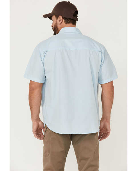 Resistol Men's Solid Short Sleeve Button Down Western Shirt , Blue, hi-res