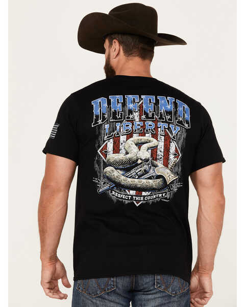Buckwear Men's Defend Liberty Short Sleeve Graphic T-Shirt, Black, hi-res