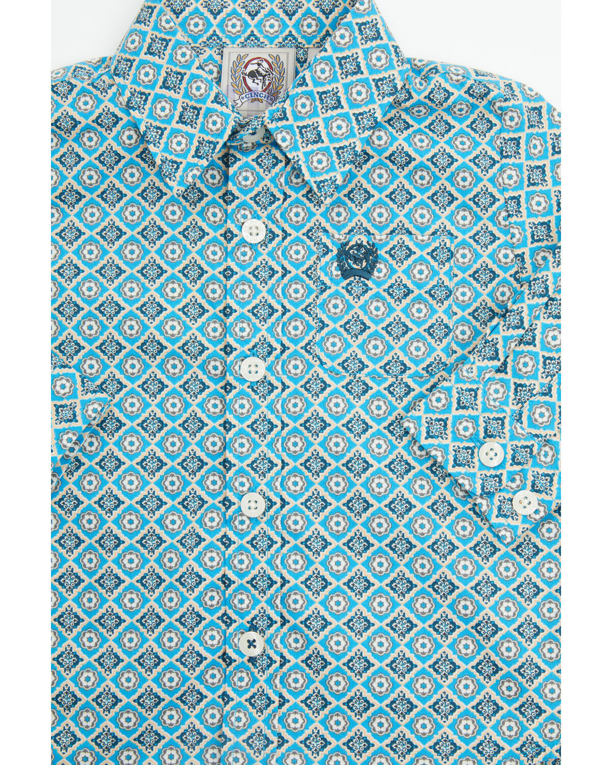 Image #2 - Cinch Infant Boys' Printed Long Sleeve Button-Down Western Shirt, Blue, hi-res