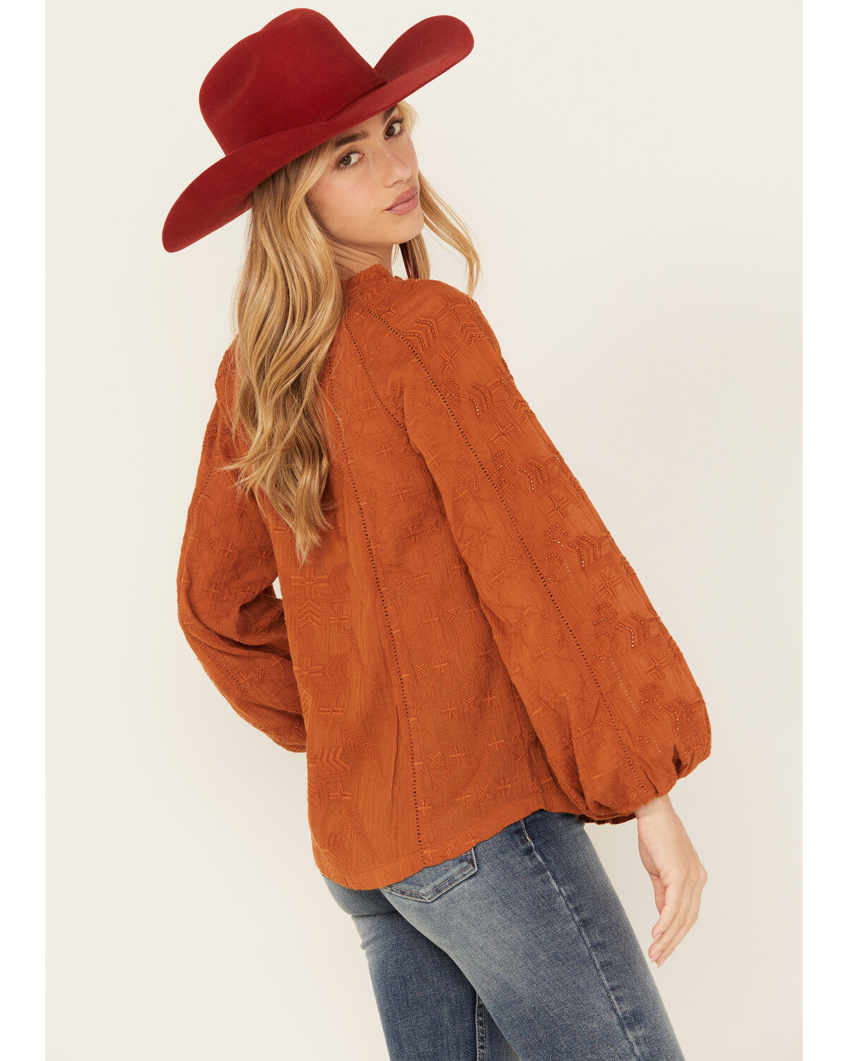 Image #2 - Shyanne Women's Long Sleeve Boho Blouse, Caramel, hi-res