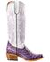 Image #2 - Tanner Mark Women's Merritt Ostrich Print Western Boots - Broad Square Toe, Purple, hi-res