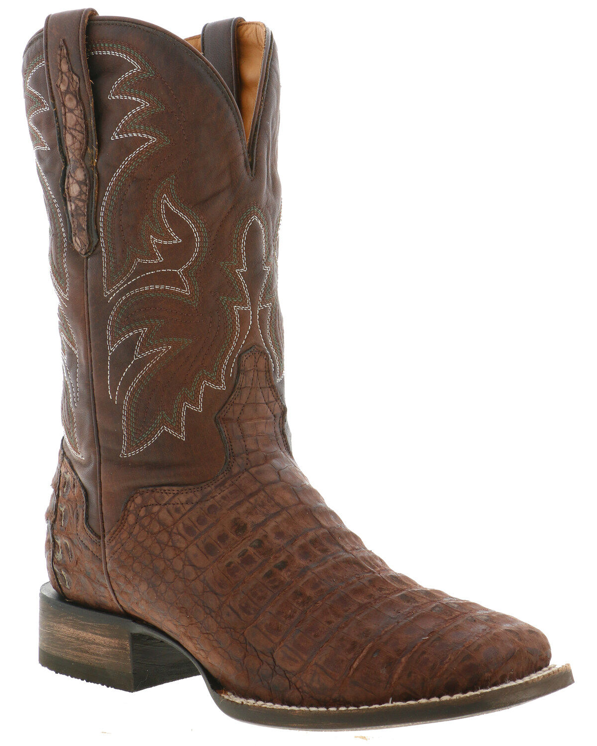 Image #1 - El Dorado Men's Caiman Belly Western Boots - Wide Square Toe, , hi-res
