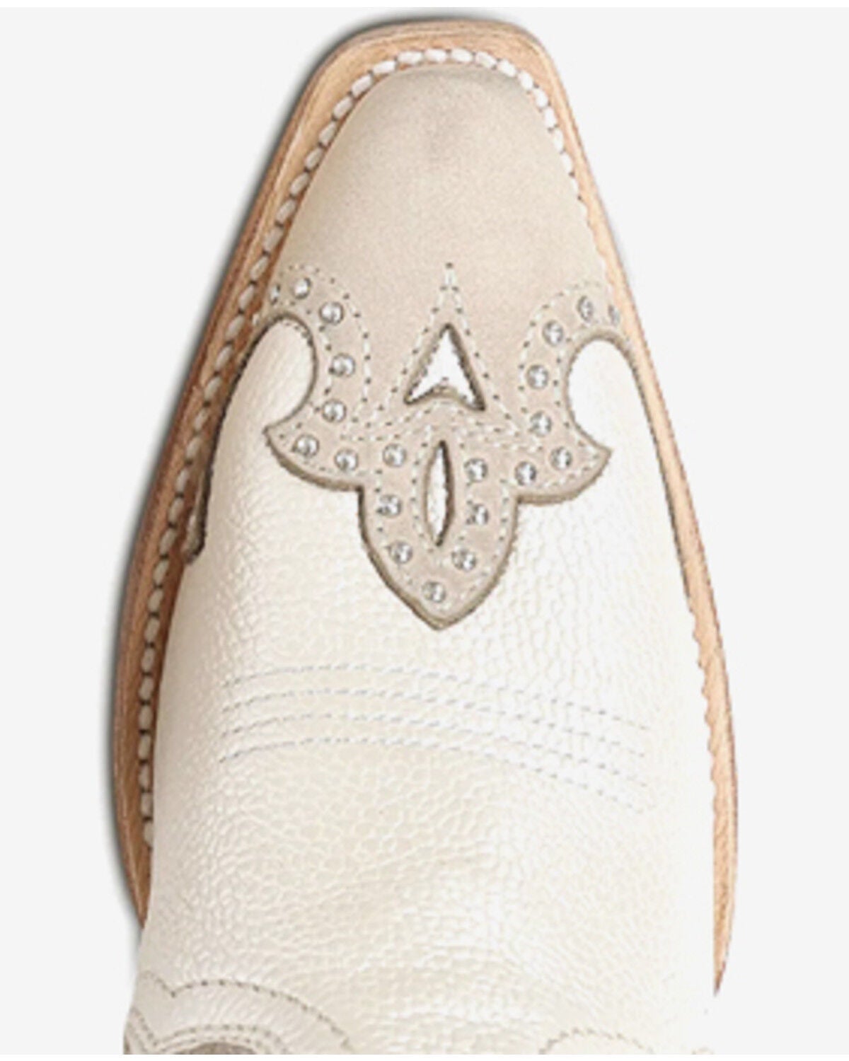 Image #5 - Corral Women's Honey Horseshoe Overlay Western Boots - Snip Toe, Ivory, hi-res