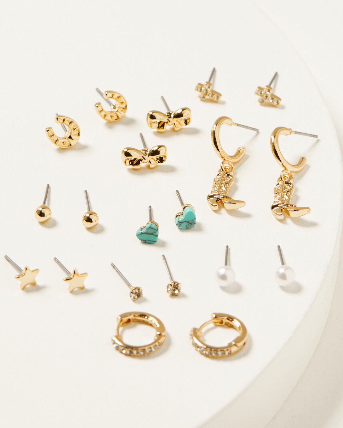 Shyanne Women's Western Holiday Earring Set - 10 Piece, Gold, hi-res