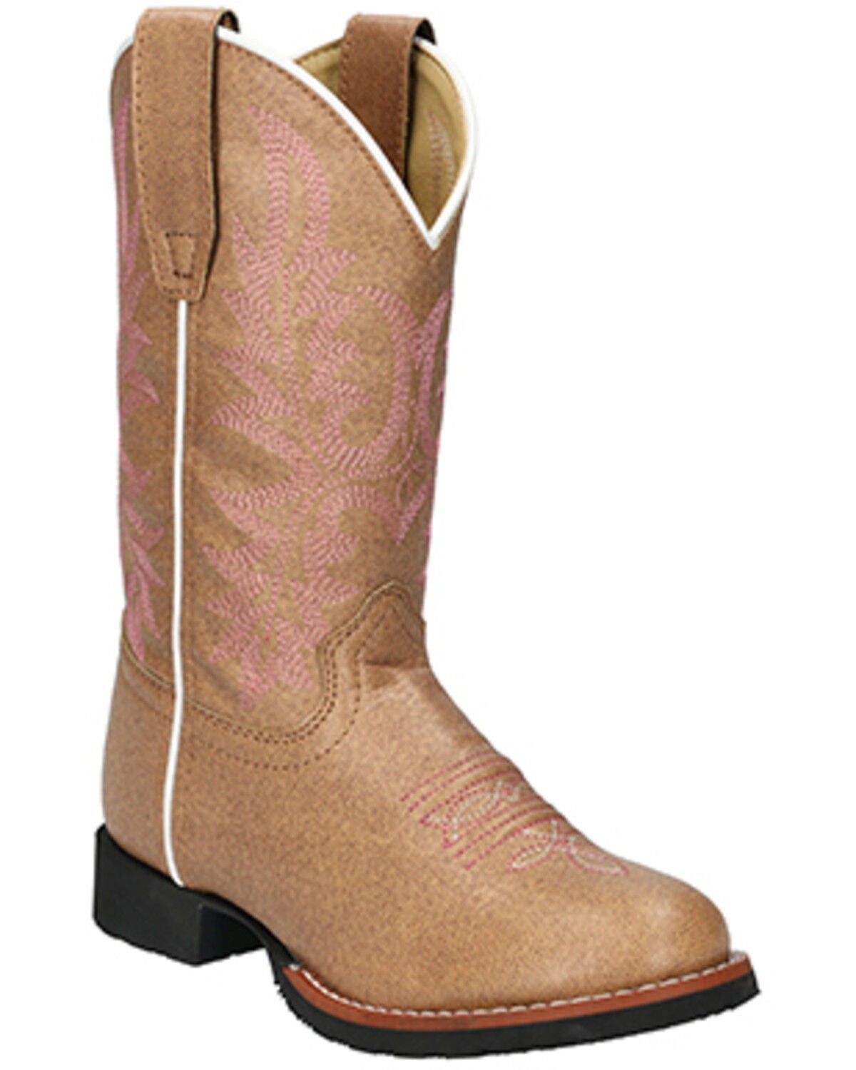 Smoky Mountain Girls' Mustang Western Boots - Round Toe, Tan, hi-res
