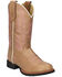 Image #1 - Smoky Mountain Girls' Mustang Western Boots - Round Toe, Tan, hi-res