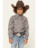 Image #1 - Cowboy Hardware Boys' Skull Scatter Long Sleeve Snap Stretch Western Shirt, Charcoal, hi-res