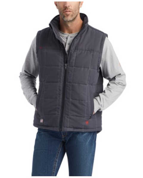 Image #1 - Ariat Men's FR Crius Insulated Zip-Front Work Vest , Grey, hi-res