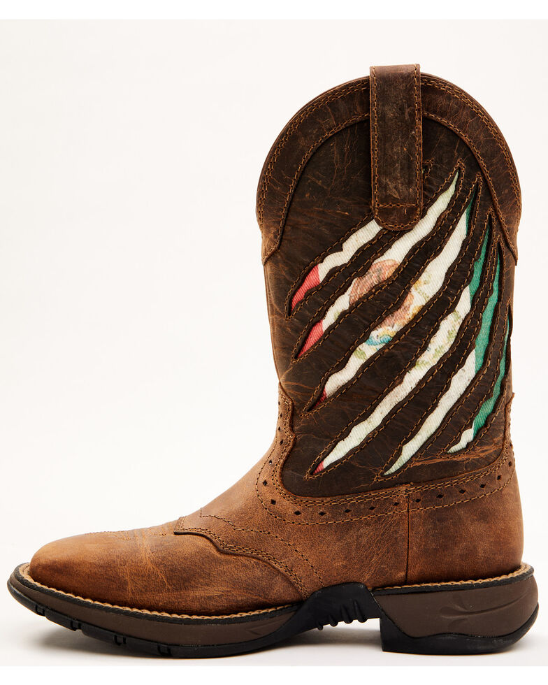 Shyanne Women's Xero Gravity Lite Mexican Flag Western Boots - Wide Square Toe, Brown, hi-res