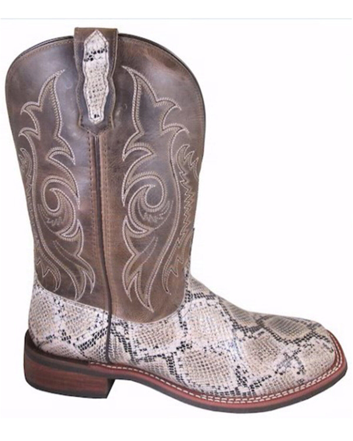 Image #1 - Smoky Mountain Men's Diamondback Western Boots - Broad Square Toe, White, hi-res
