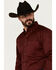 Image #2 - Ariat Men's Solid Twill Fitted Long Sleeve Button-Down Western Shirt, Burgundy, hi-res
