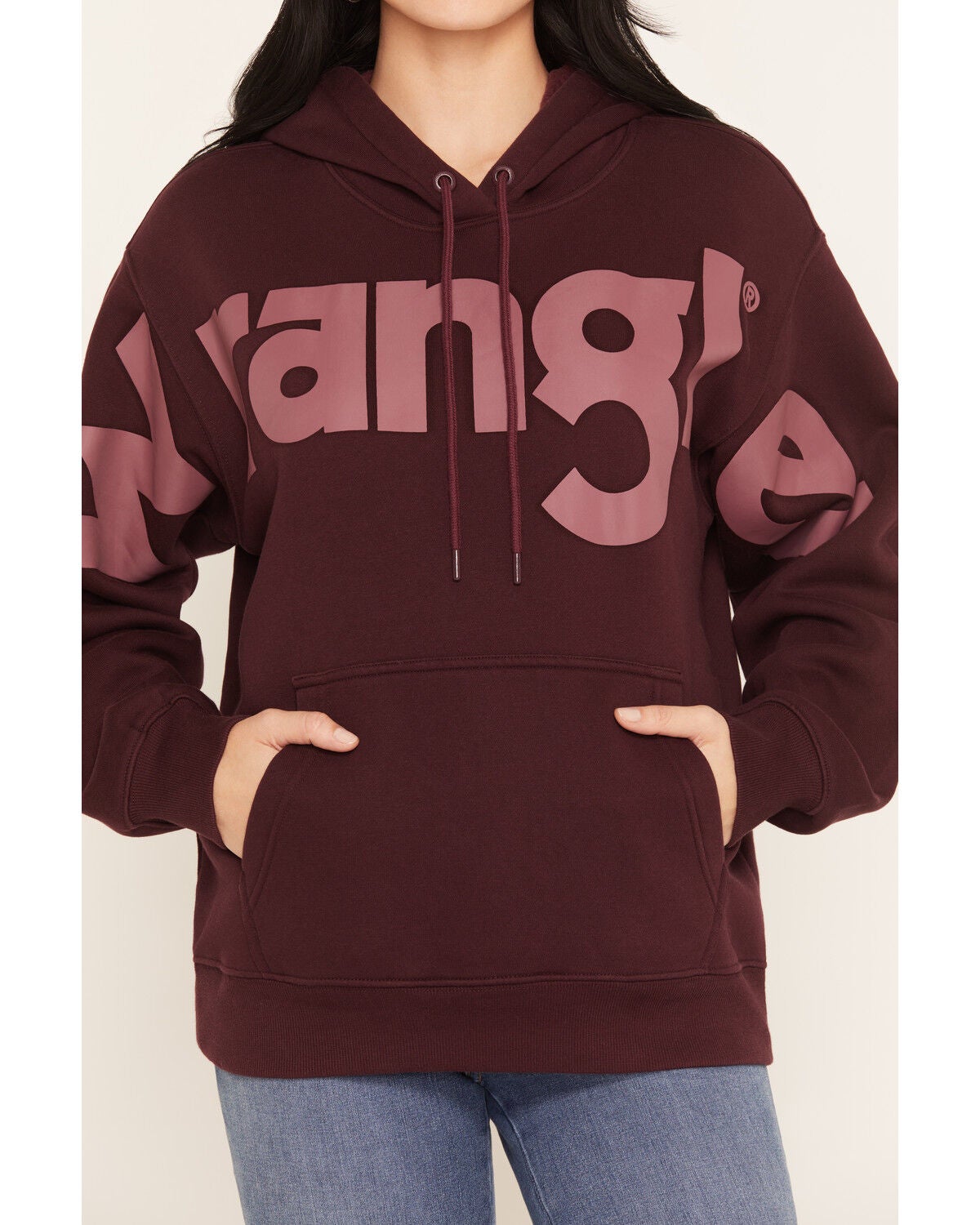 Image #3 - Wrangler Retro Women's Logo Hoodie, Burgundy, hi-res