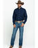 Image #6 - Ariat Men's Wrinkle Free Button Long Sleeve Western Shirt, Navy, hi-res