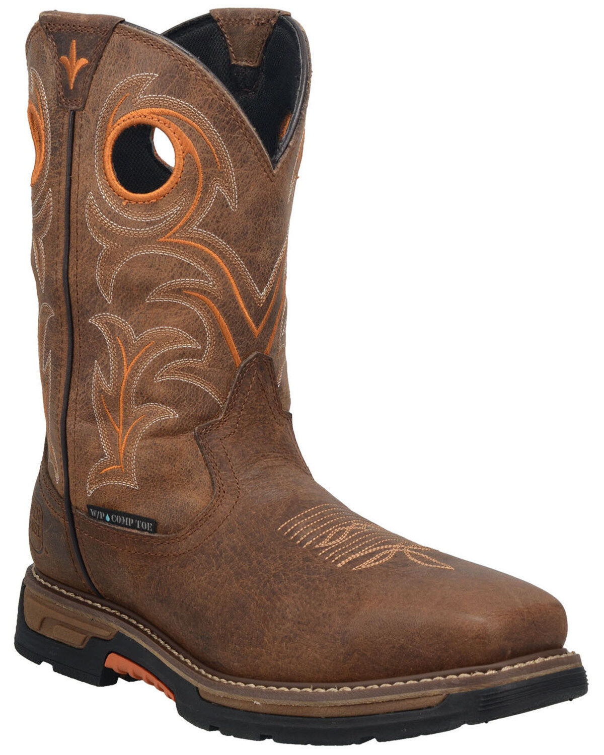 Image #1 - Dan Post Men's Storms Eye Waterproof Western Work Boots - Composite Toe, Brown, hi-res