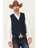 Image #1 - Cody James Men's Solid Navy Stunt Text Button-Down Vest, Navy, hi-res