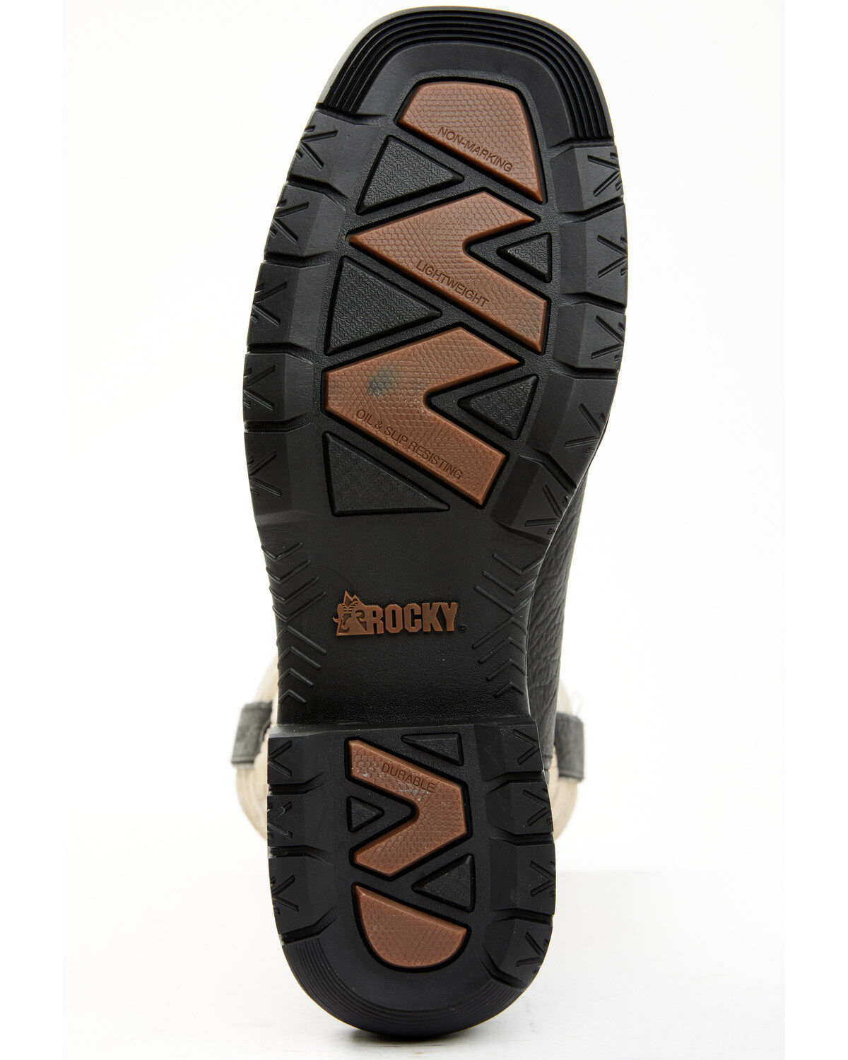 Image #7 - Rocky Men's Rugged Trail Pull On Western Work Boots - Steel Toe, , hi-res
