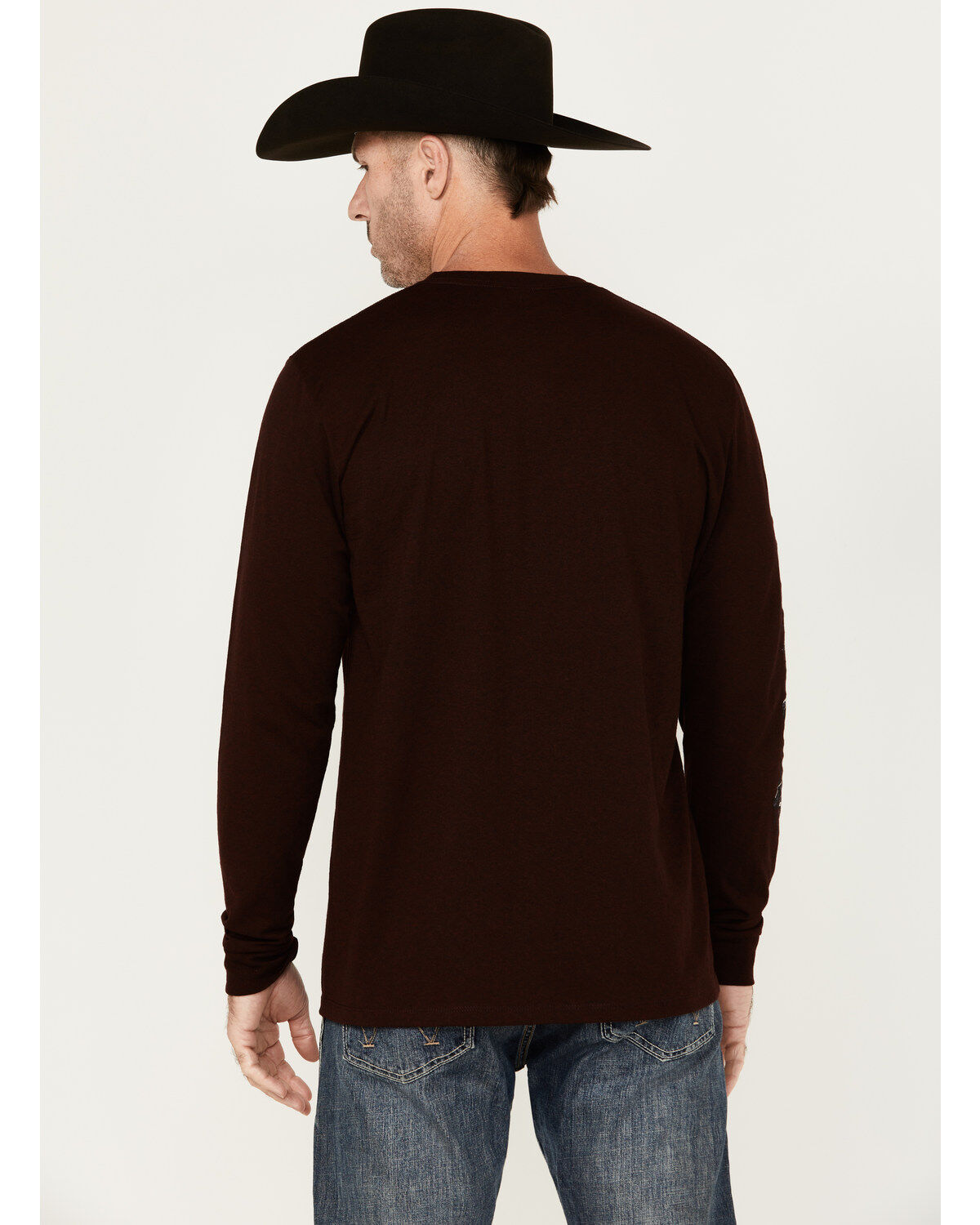 Image #4 - Moonshine Spirit Men's Skully Graphic Long Sleeve T-Shirt, Burgundy, hi-res