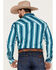 Rock & Roll Denim Men's Dale Brisby Stripe Stretch Long Sleeve Snap Shirt, Turquoise, hi-res