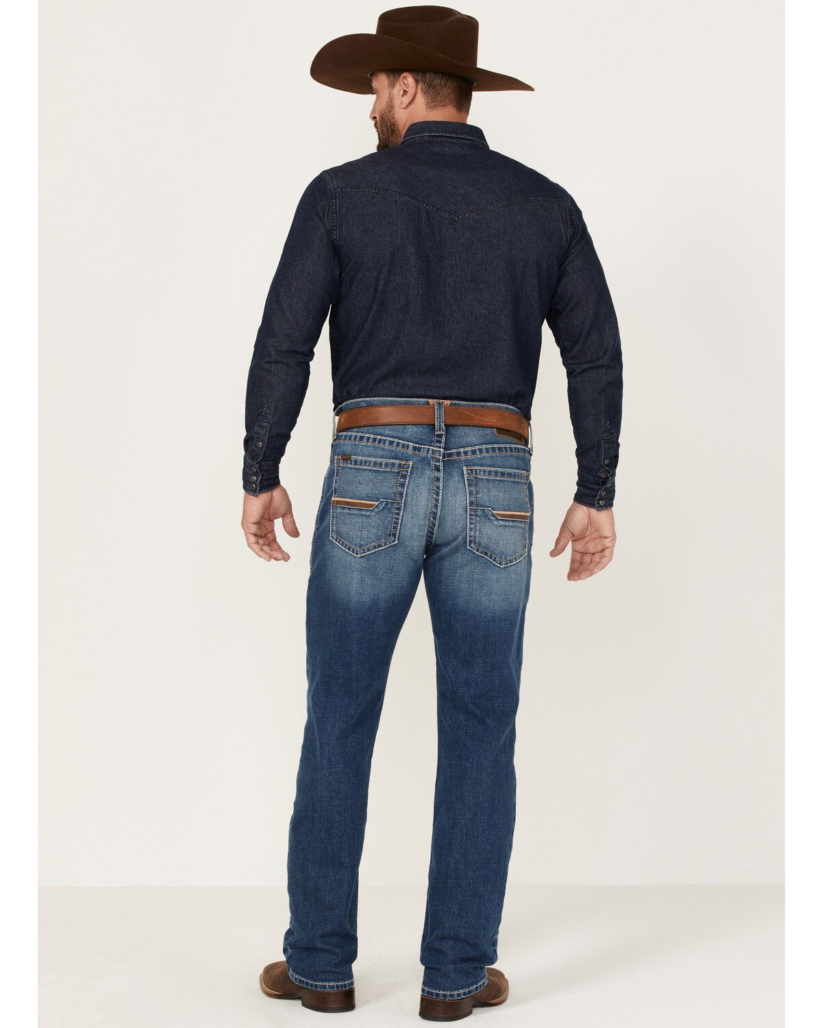 Image #3 - Ariat Men's M4 Marshall Walden Medium Wash Stretch Realxed Straight Jeans, Blue, hi-res