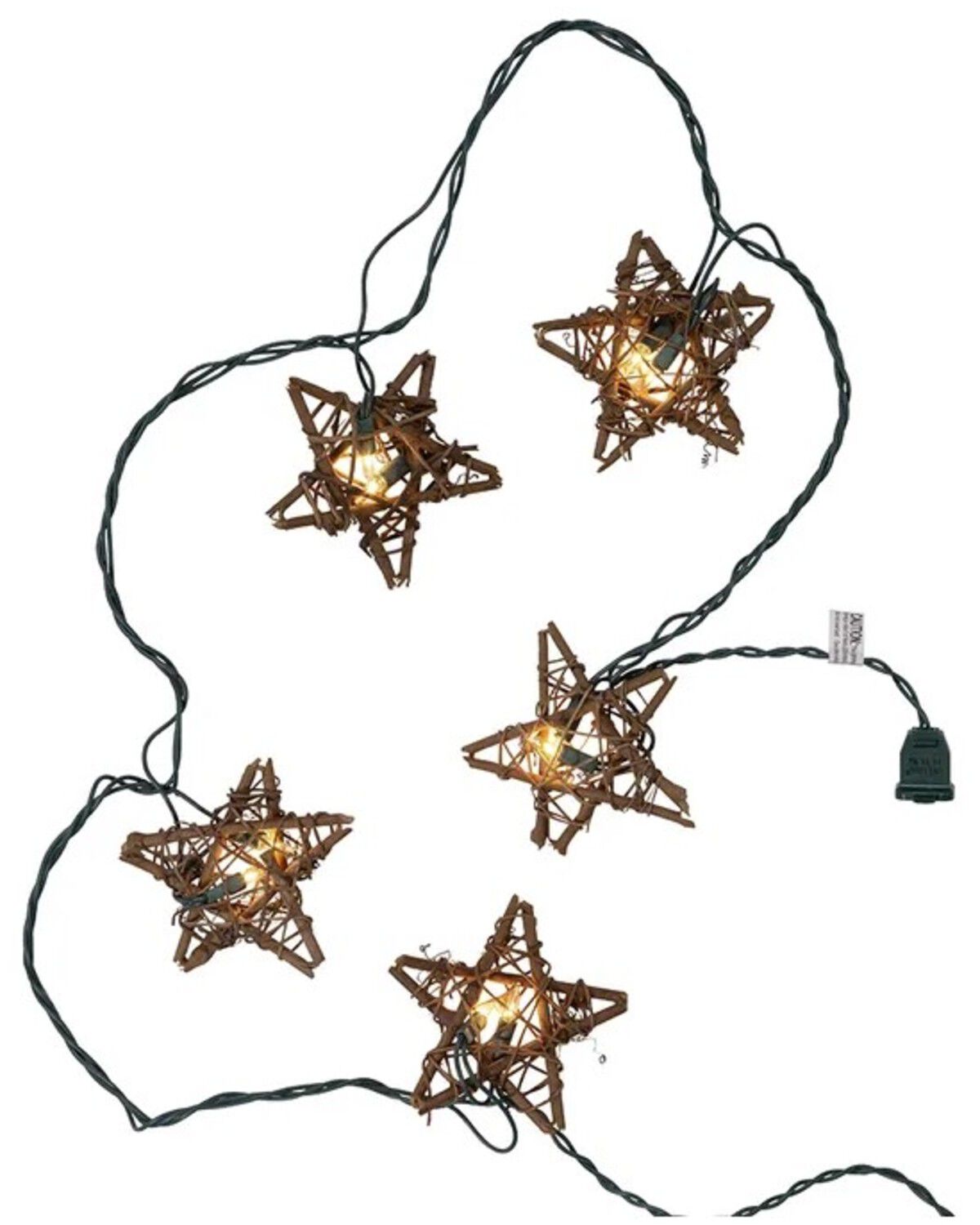 Image #2 - Kurt Adler 9' UL 10L Rattan Natural Star Light Set, Multi, hi-res