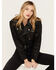Image #1 - Wrangler X Fender Women's Cropped Moto Jacket, Black, hi-res