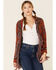 Cotton Emporium Women's Leo Paisley Belted Cardi Sweater , Rust Copper, hi-res