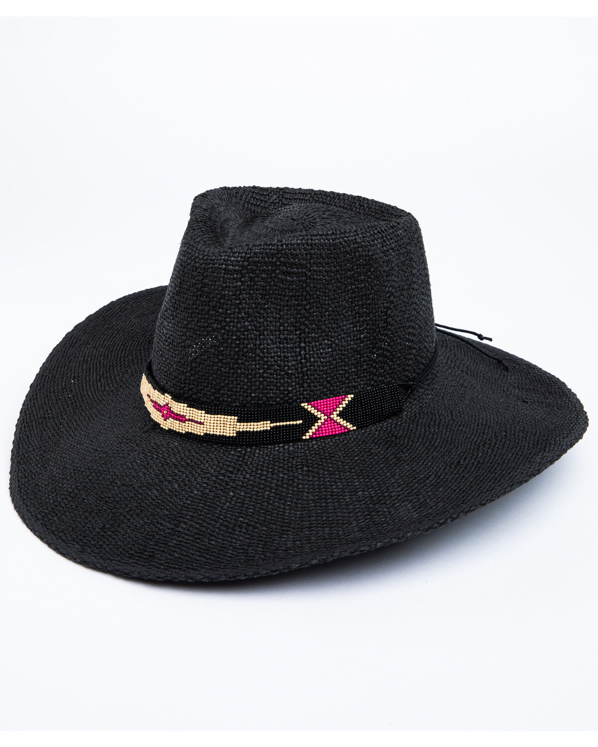 Image #1 - Nikki Beach Women's Eros Toyo Rancher Straw Hat , Black, hi-res
