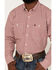George Strait by Wrangler Men's Long Sleeve Button Down Western Shirt, Red, hi-res
