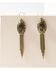 Image #3 - Shyanne Women's Gilded Gold Oval Filagree Tassel Earrings, Gold, hi-res