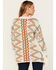 Image #4 - Shyanne Women's Southwestern Print Open Front Fringe Cardigan, Cream, hi-res