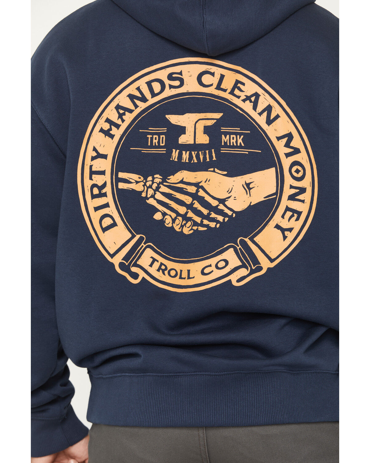 Image #4 - Troll Co Men's Haggler Hooded Sweatshirt, Navy, hi-res