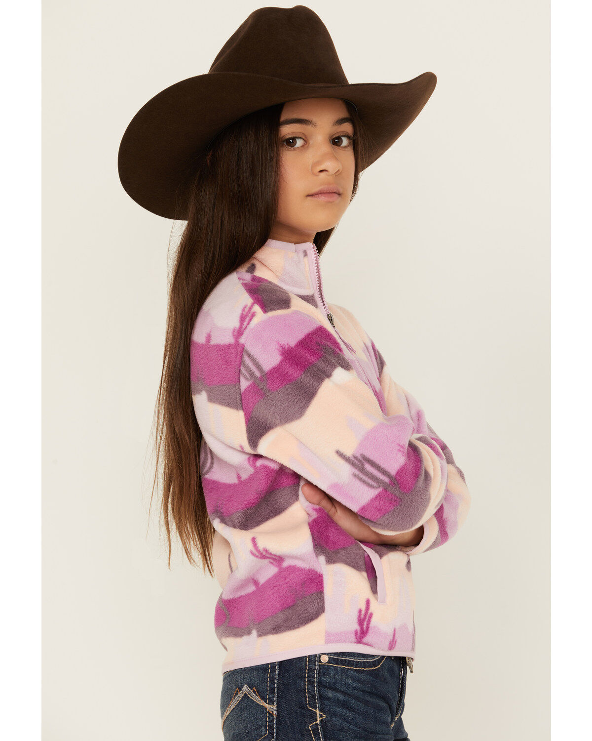 Image #2 - Cruel Girl Girls' Desert Fleece Pullover, Light Purple, hi-res